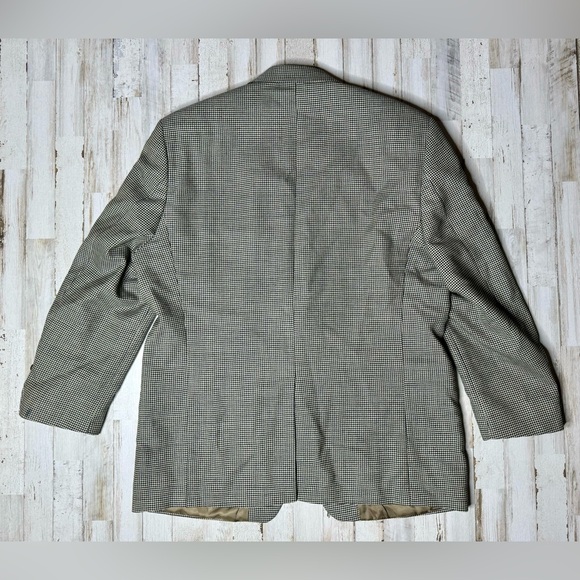 Ralph Lauren Mens Blazer 46R Green Wool Sport Houndstooth - Picture 6 of 12